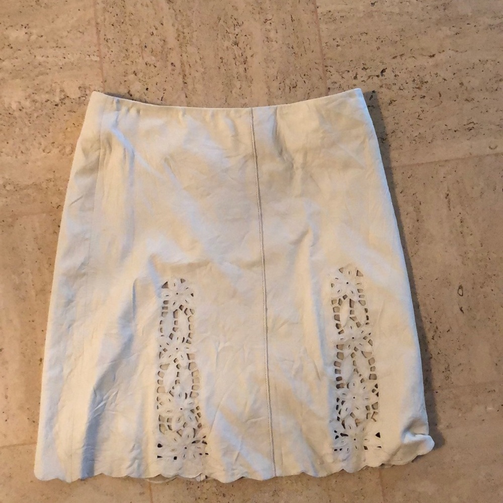 White leather skirt